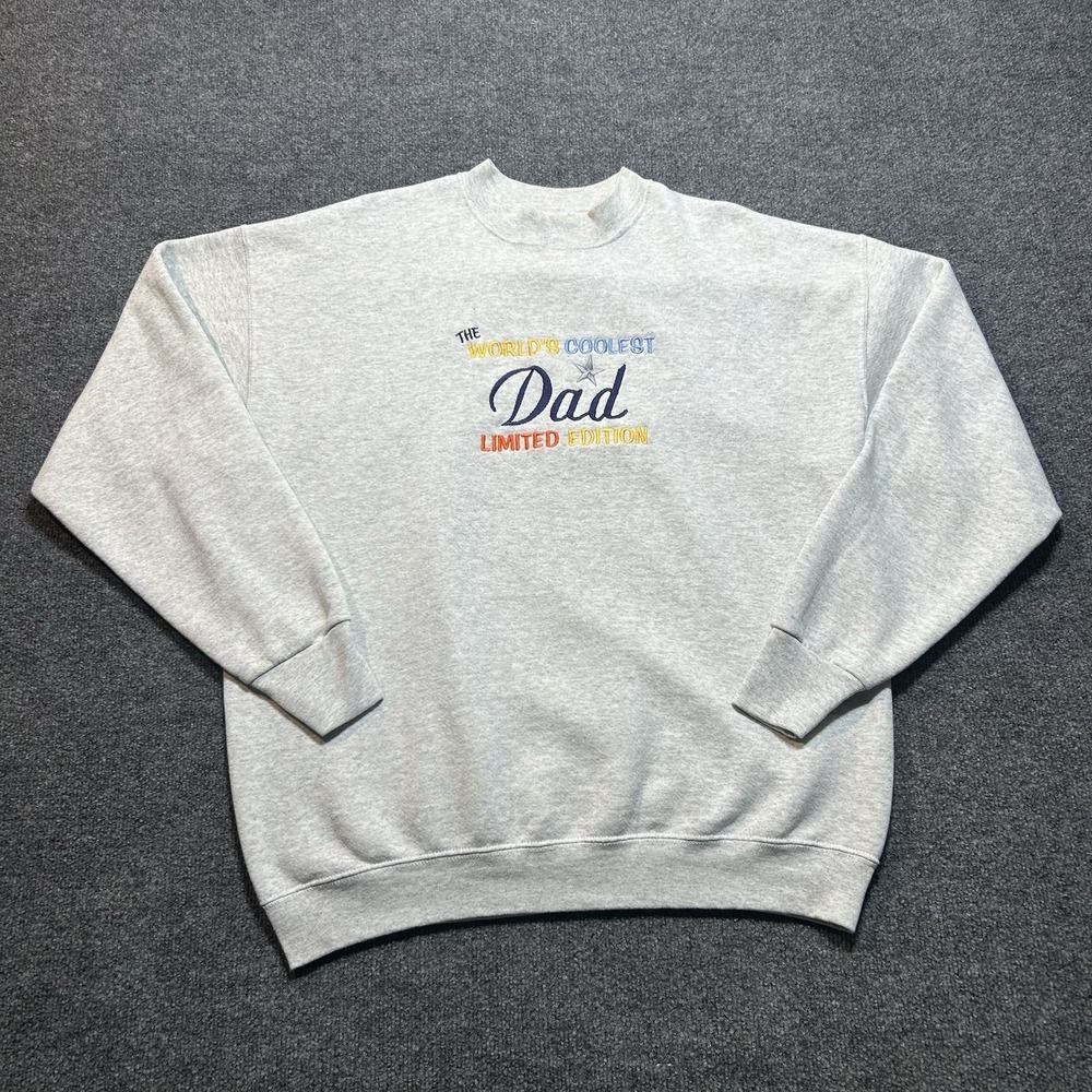 Vintage Fruit Of The Loom Sweatshirt Mens XL Dad Father's Day Crewneck USA 90s